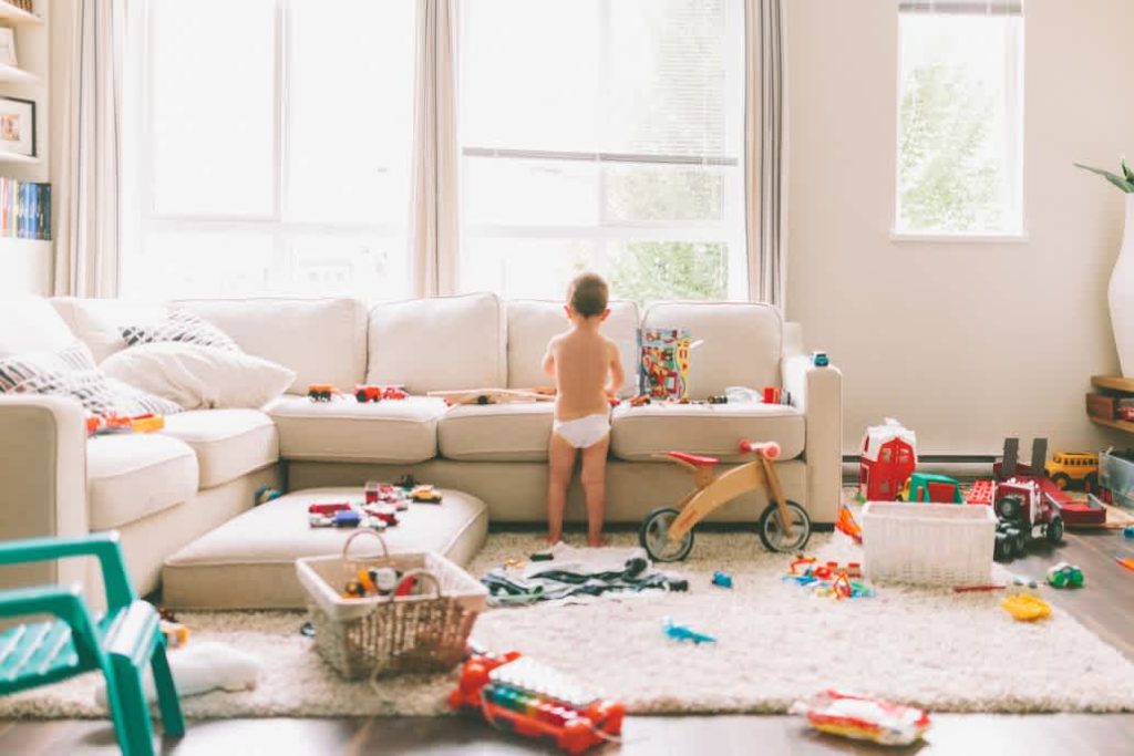 messy house with kids